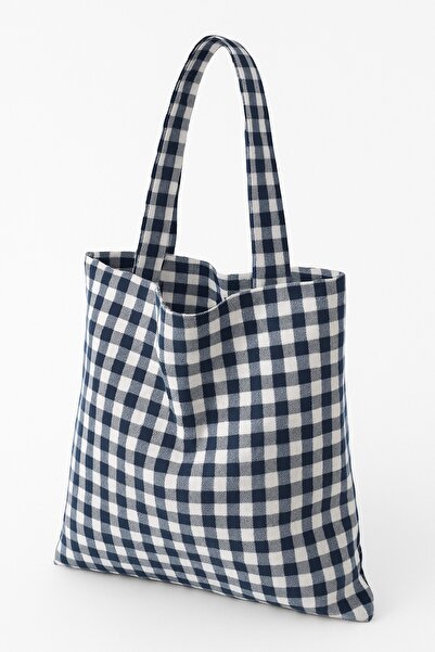 Sinada Kareli %100 Pamuk Çanta