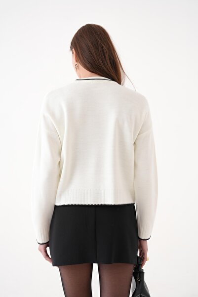 TRIKO TIME COLLECTION Wide Fit Ecru Knitwear Sweater - Soft Texture Tt00Tg15