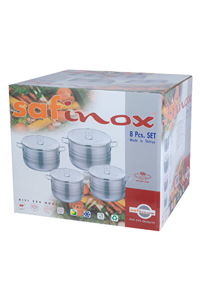 SAFINOX STAINIESS STEEL STAINIESS STEEL TEEL SET POTS SIZES. 16CM+20CM+24CM+28CM