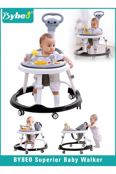 BYBEO مشاية أطفال 3 في 1 مع مقبض دفع للوالدين، مشايات أطفال بعجلات، ارتفاع قا...