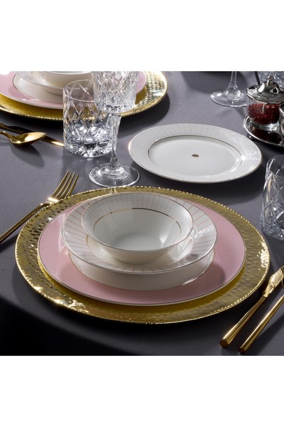 Jumbo Navy 24 Parça 6 Kişilik Yemek Takımı Pink