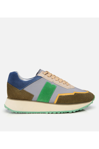 Hotiç Men's Leather Green Sports Shoes