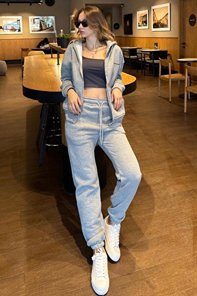 Madmext Grimelanj Kapüşonlu Fermuarlı Eşofman Takımı MG2227