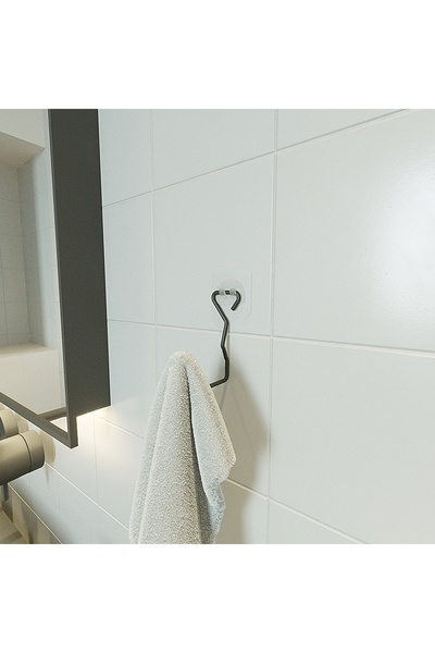 SUNTEL BANYO MUTFAK AKSESUARLARI Yapışkanlı Metal Askı Şık Askılık Dolap Mobi...