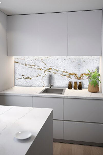 DECOMALL Code 77 Suya Dayanıklı Mutfak Banyo Zemin Mermer Mobilya Fayans Yapışkanlı Folyo Kaplama