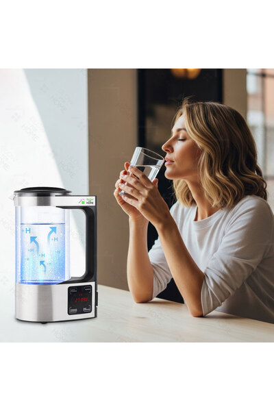 GlowforHome 2L carafe with GlowforHome hydrogenated and purified water container, ionized, magnetized, alkaline water