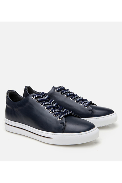 Hotiç Men's Leather Navy Blue Casual Shoes
