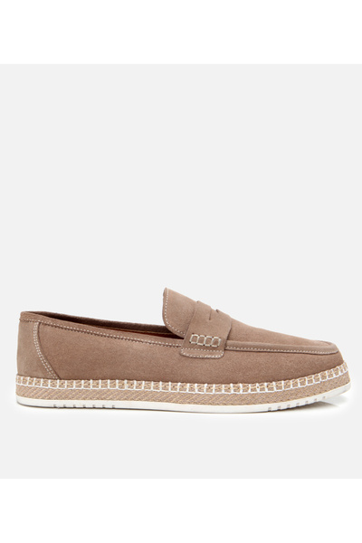 Hotiç Men's Suede Leather Beige Espadrille