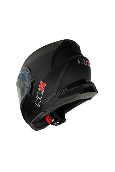 NCR Icon Çene Açılır Mat Kask Siyah Vizörlü