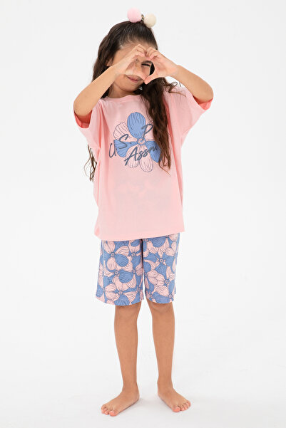 U.S. Polo Assn. Kız Çocuk Somon Şortlu Alt Üst Takım 50312506-VR047