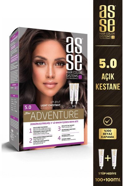 asse Adventure Set Saç Boyası No:5.0 Açık Kestane