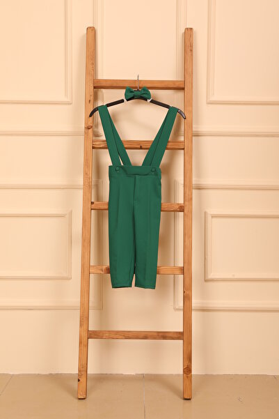 KÜÇÜĞÜM BUTİK Green Salopet Trousers and Bow Tie (Salopet-Bowknot)