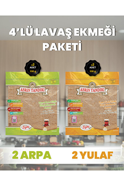 ASRIN TANDIRI 4'LÜ LAVAŞ PAKETİ (2 Paket Ekşi Hamurlu Arpa+2 Paket Ekşi Hamur...