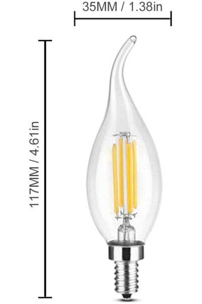 ORBUS Rustik Kıvrık TC3 4W E14 LED Ampul 400lm (10’lu Paket)