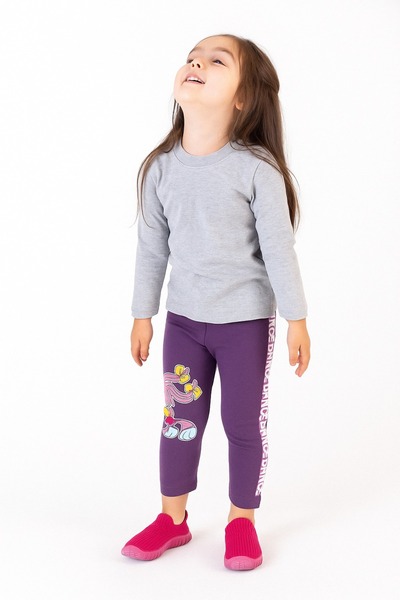 Sparrow Laurel Kız Çocuk Dance Tavşan Baskılı Şardonlu Tayt,İçi Polarlı Tayt