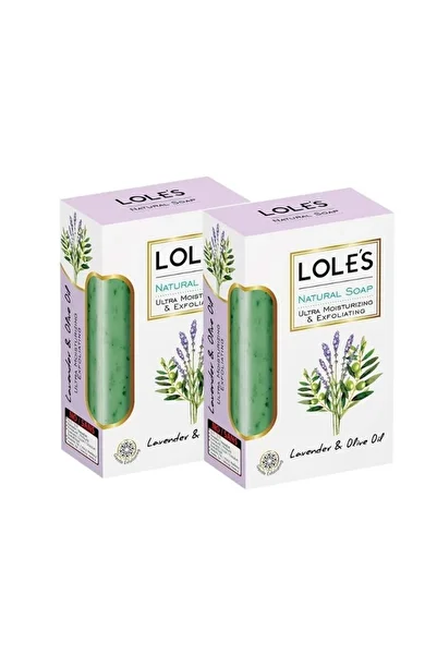 Lole's Luxury Pure Natural Soap, Lavender & Olive Oil Beauty Bar, Pack of 2