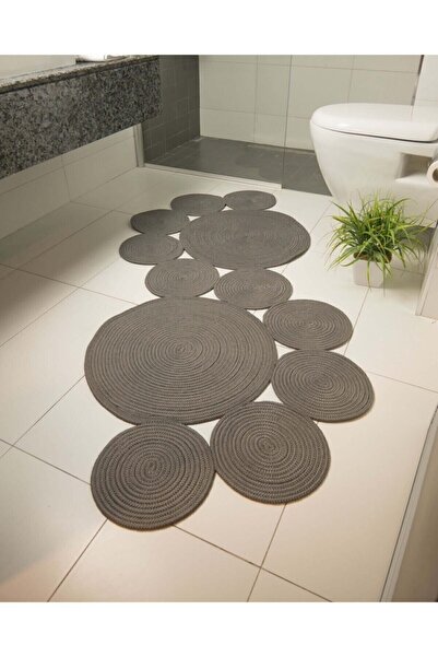 Halımax Milda Jüt Hasırlı Örgü Kilim 66 Halı Koyu Gri (EBAT SEÇENEKLİ)