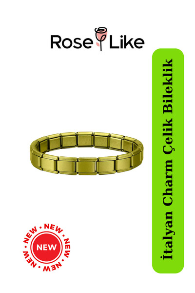 RoseLike Italian Charm Bracelet - Green - Without Text