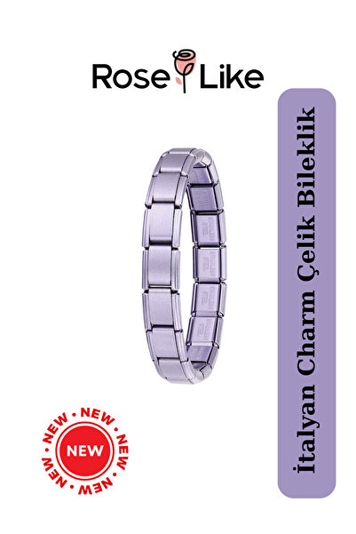 RoseLike İtalyan Charm Bileklik - Mor - Yazısız