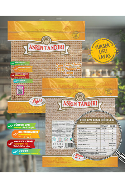 ASRIN TANDIRI 4'LÜ PAKET ( 4 Paket Paket Ekşi Hamurlu Yulaflı Lavaş Tandır Ekmeği (diyabetik Ekmek) 330 Gr.