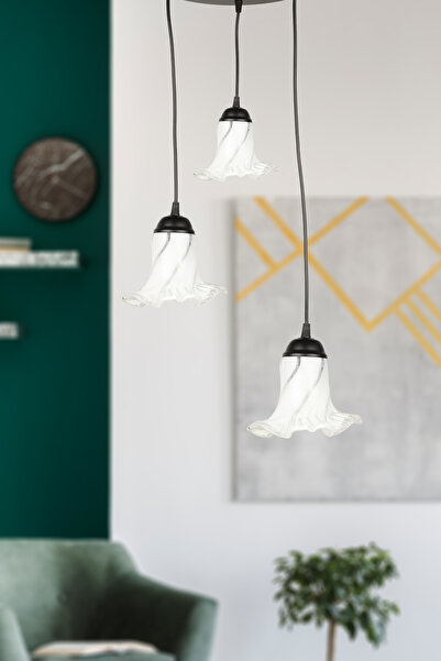 Begüsa Senta 3.Lü Avize Siyah No:10