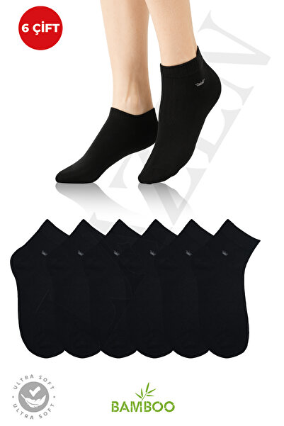 Lazen 6' Çift Dikişsiz Erkek Bambu Patik Çorap Seti - Topuk/Burun Dikişsizdir...