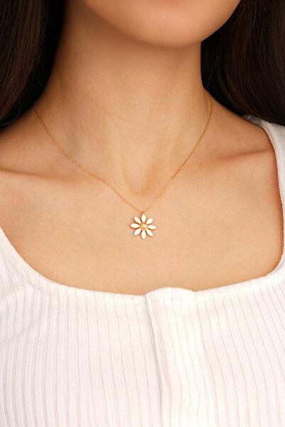 madissongold 14 Ayar Altın Ayçiçeği Kolye