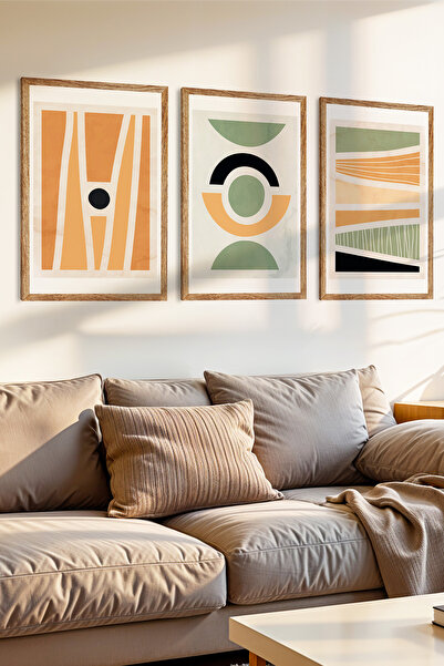 Zevahir Mobilya Dekorasyon Set de pictură MDF cu aspect de cadru din lemn, 3 ...