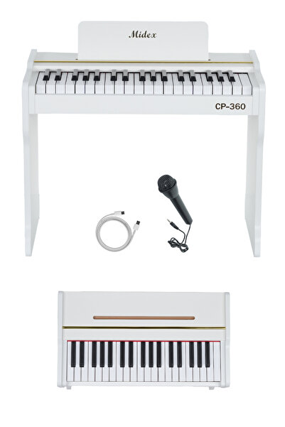 Midex Cp-360wh Ahşap Çocuk Piyanosu Pilli 37 Tuşlu Gerçek Piyano Tuşları