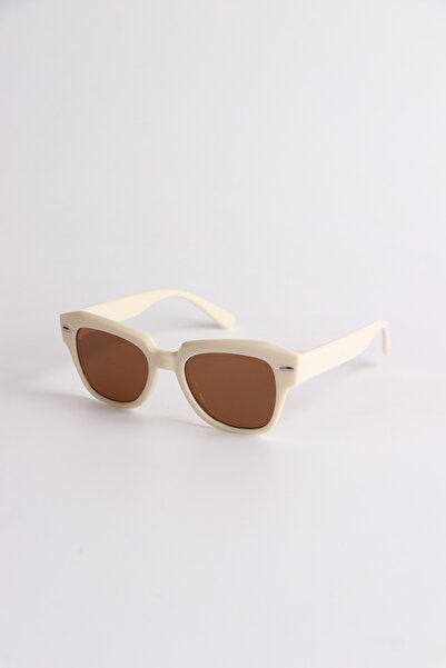 Chunky Frame Ogıyanı Cream Unisex Geometric Sunglasses