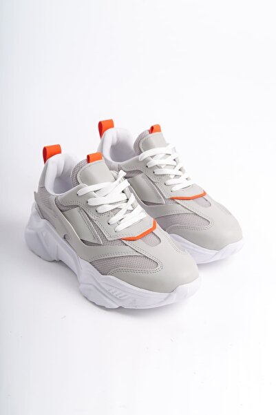 Zerenyus Трико Спорт Взуття - FlexStep Ортопедична Підошва (Сірий-Помаранчевий)