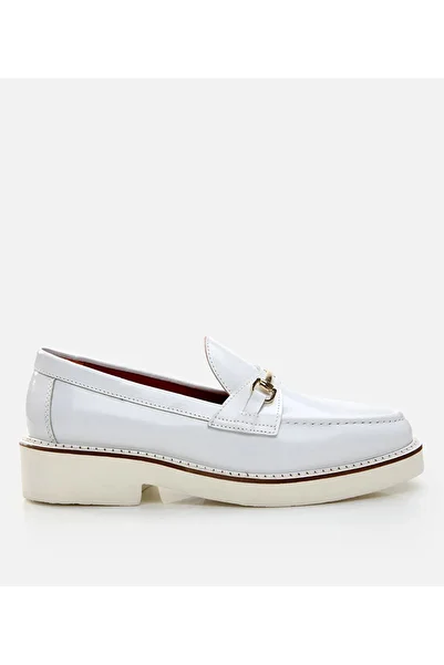 Hotiç Loafer alb din piele de damă
