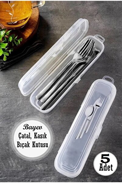 Bayev 5 Adet Multix Çatal Bıçak Kaşık Takımı Saklama Kutusu Seti Çeyizlik Set Düzenleyici Saklama Kabı