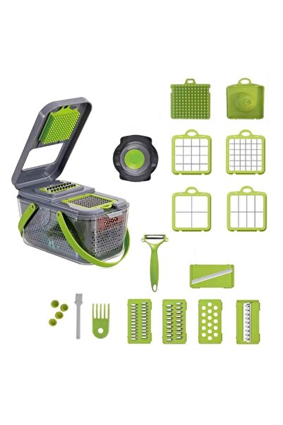 SIKS Multifunctional Grater, Manual, Stainless Steel Blades, 22 Interchangeab...