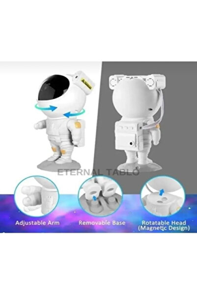 bella markt Gökyüzü Projeksiyon Gece Lambası Çocuk Odası Kumandalı Astronot Projektör Uzay Gece Aydınlatması