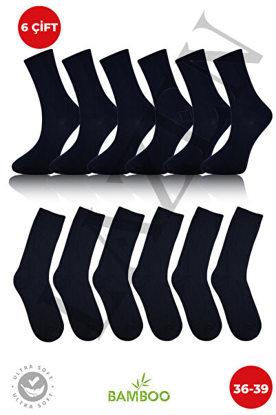 Lazen Düz Bambu Kadın Soket Çorap Seti - 6' Çift Set - Yumuşak Esnek Yapı - P...