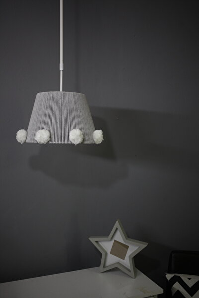 poplinhome Gri Renk Makrome Avize Çocuk Odası Avize Bebek Odası Avize Genç Od...