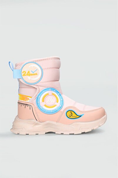 Zerenyus Winters Thermal Wool Powder Blue Girls' Velcro Snow Boots