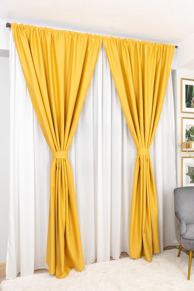 Harnicuta Set of 2 Blackout Curtains Cappuccino Gold with Rejansa, Choice of Dimensions: Width x Height