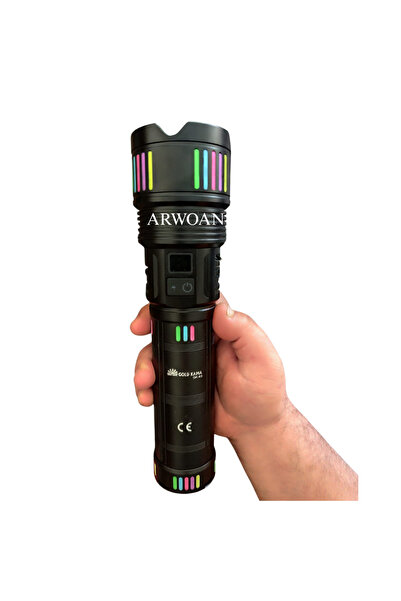 ARWOAN Şarjlı LED El Feneri Seti Zoomlu, Güçlü, Taşınabilir, USB Şarjlı, Prof...