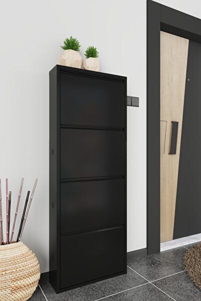 formood Dörtlü Metal Ayakkabılık Siyah