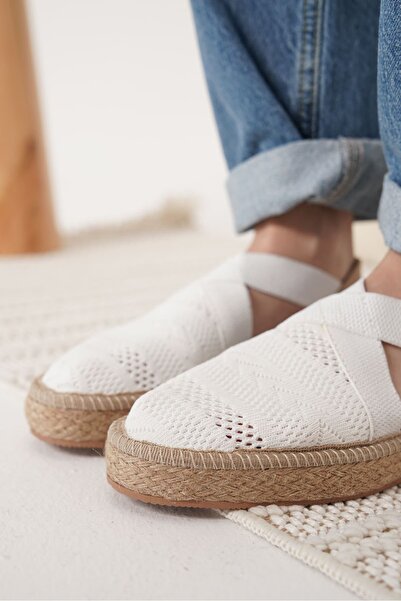 Zerenyus Rosa Premium Linen Comfortable White Women's Sandals