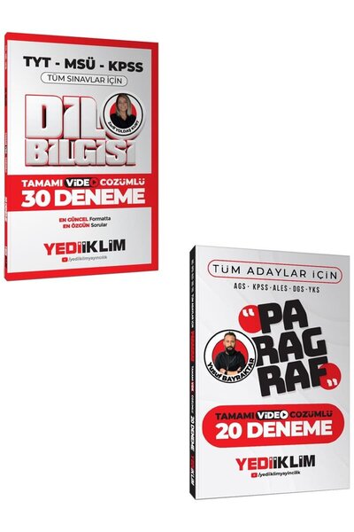 Yediiklim Yayınları Tüm Adaylar için Dil Bilgisi 30 Deneme ve Paragraf 20 Den...