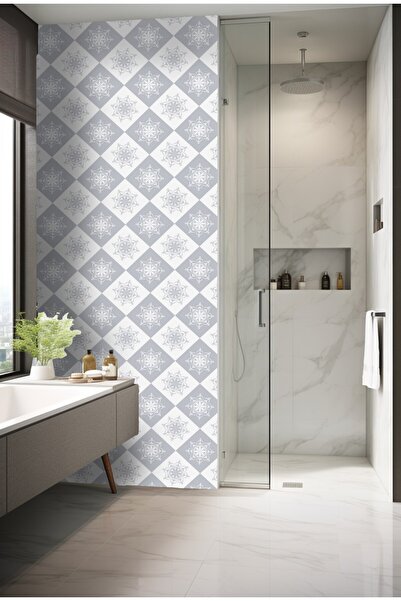 DECOMALL Suya Dayanıklı 100 x 100cm Mutfak Banyo Zemin Mermer Mobilya Fayans Yapışkanlı Folyo Kaplama Code154