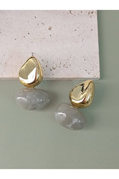 mos&more Gray Gold Bonbon Light Stylish Earrings