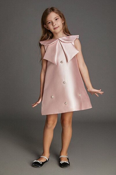 Da&Mira Kız Çocuk Pudra Renk Doğum Günü Parti Özel Gün Elbisesi