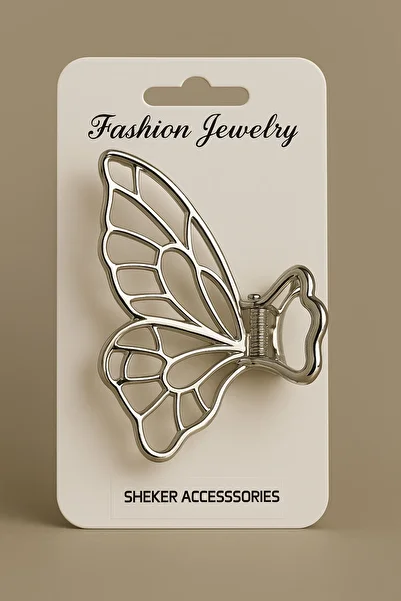 SHEKER HOME Butterfly Design Metal Hair Clip - Silver Color Stylish and Elegant Clasp