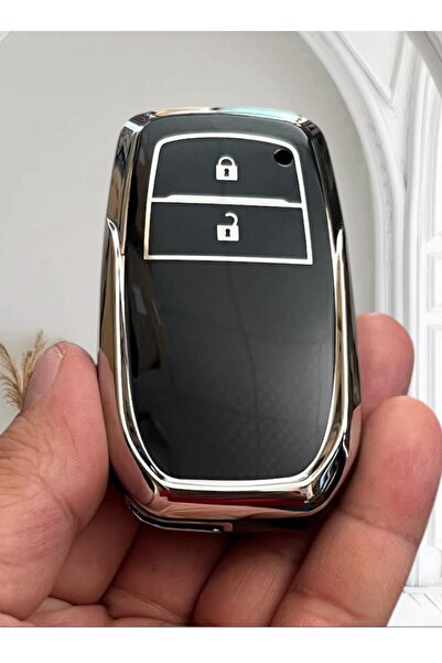 ŞENYILDIZ AKSESUAR Toyota Corolla Cross - حافظة مفاتيح Hilux Yaris Cross مع نموذج مفتاحين مع شعار أمامي