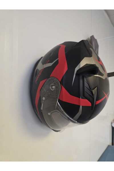 3dfabrick Kask , Mont ve Anahtar Duvar Askısı Kask Tutucu Mont Askılıklı Vida Dübel Dahil Siyah-Kırmızı