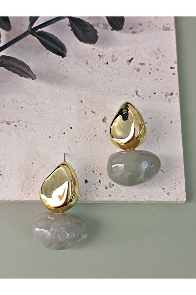 mos&more Gray Gold Bonbon Light Stylish Earrings